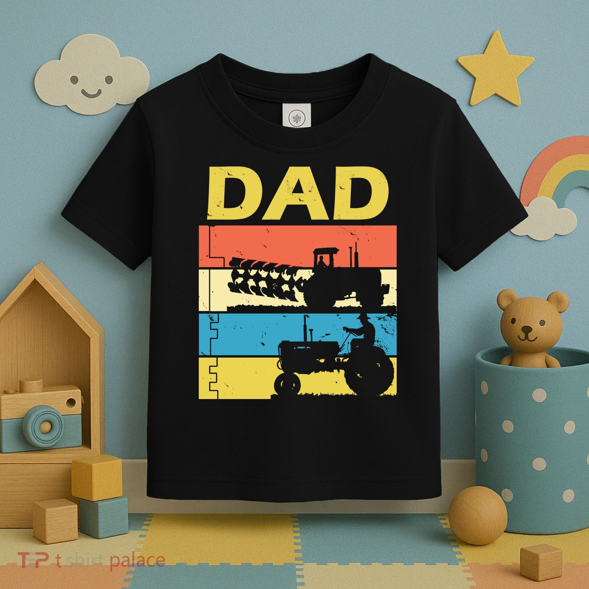 Dad Life Tractor Farmer Retro Tractor Toddler T-Shirt