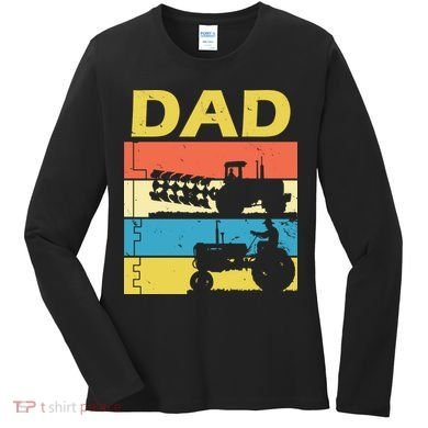 Dad Life Tractor Farmer Retro Tractor Women's Long Sleeve Shirt