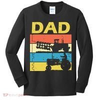 Dad Life Tractor Farmer Retro Tractor Kids Long Sleeve Shirt thumb 0