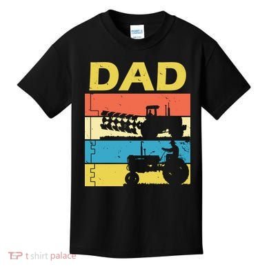 Dad Life Tractor Farmer Retro Tractor Kids T-Shirt
