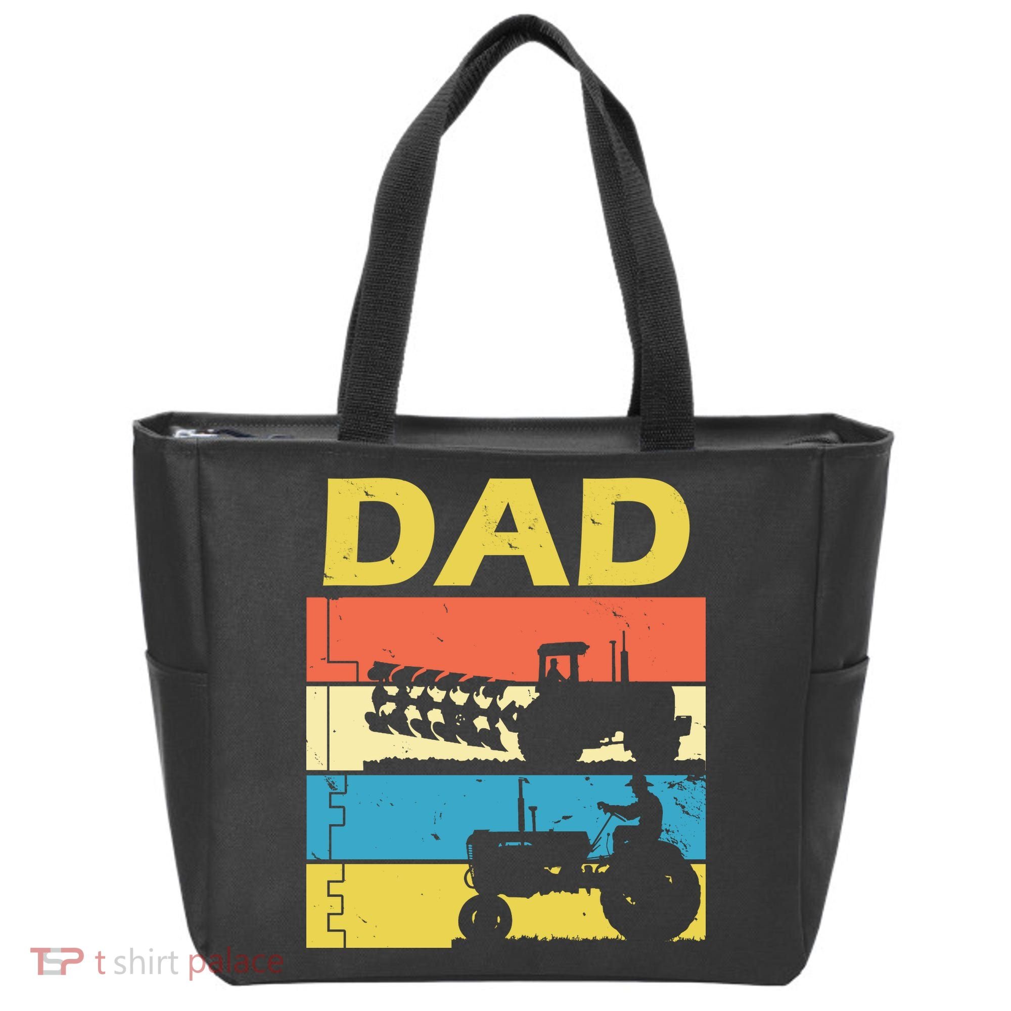 Dad Life Tractor Farmer Retro Tractor Tote Bag