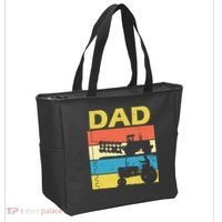 Dad Life Tractor Farmer Retro Tractor Tote Bag thumb 2