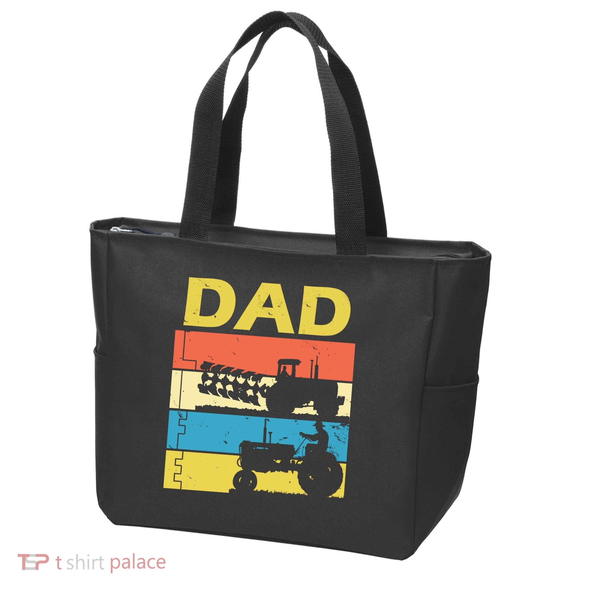 Dad Life Tractor Farmer Retro Tractor Tote Bag