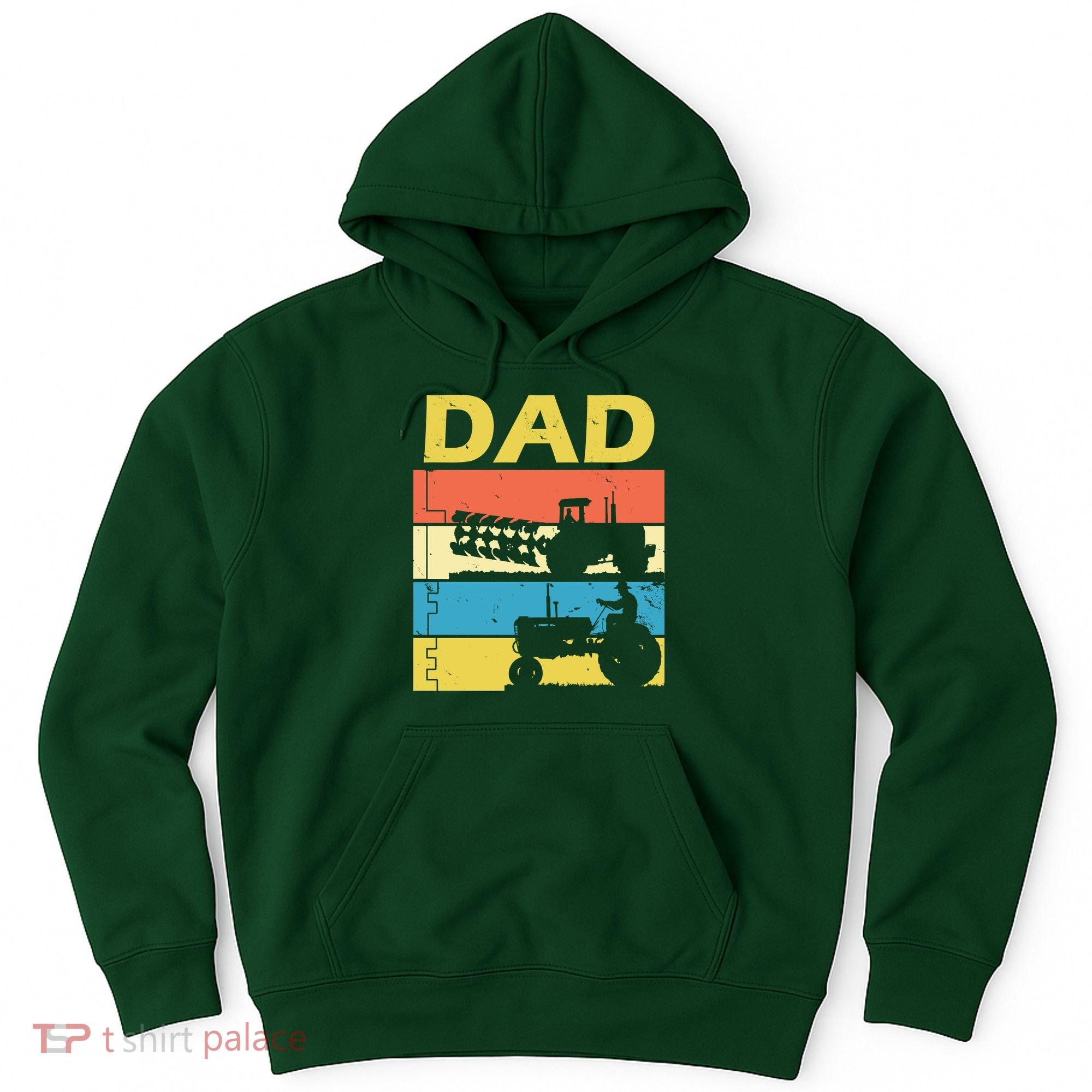 Dad Life Tractor Farmer Retro Tractor Hoodie