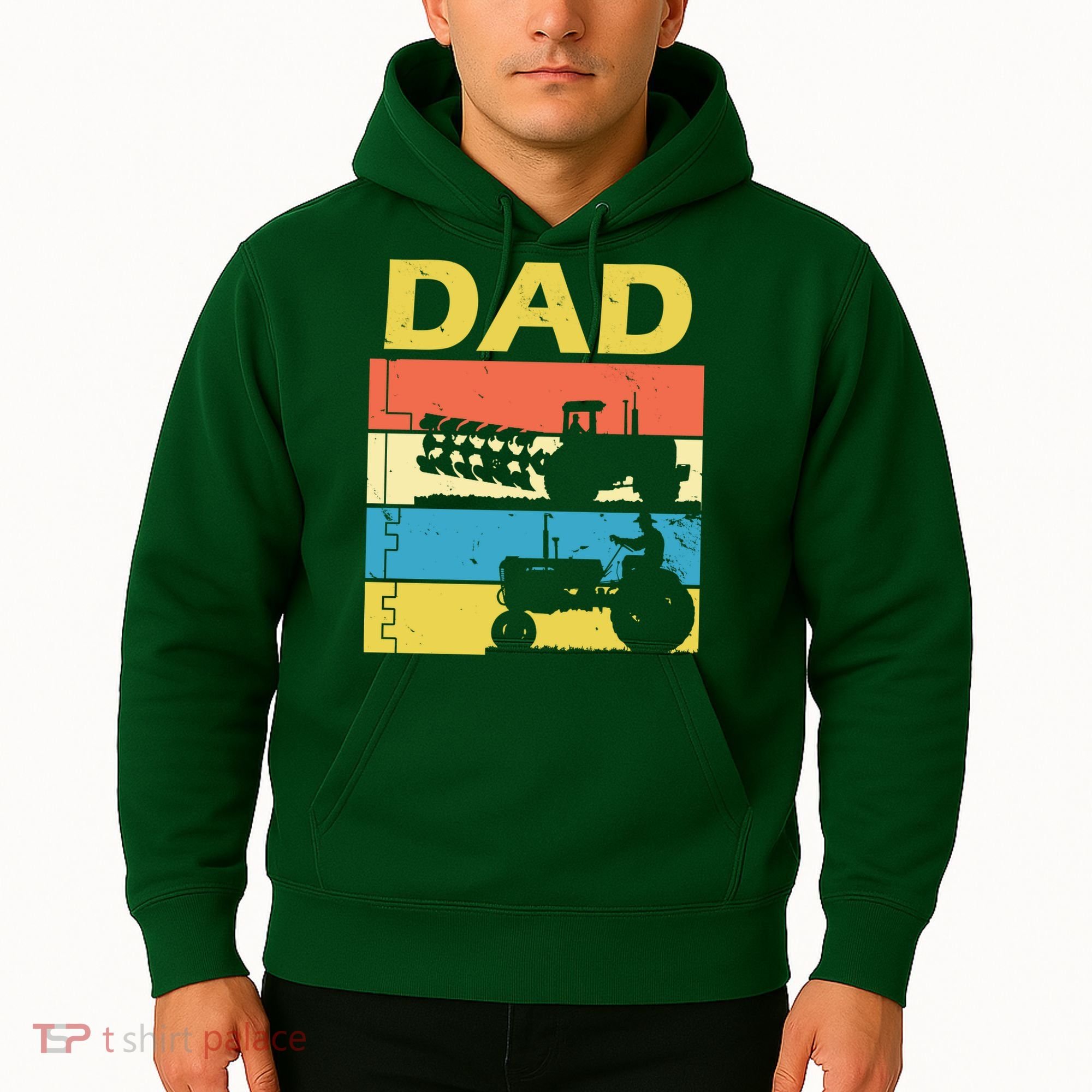 Dad Life Tractor Farmer Retro Tractor Hoodie