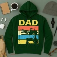 Dad Life Tractor Farmer Retro Tractor Hoodie thumb 3
