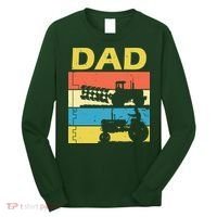 Dad Life Tractor Farmer Retro Tractor Long Sleeve Shirt thumb 0