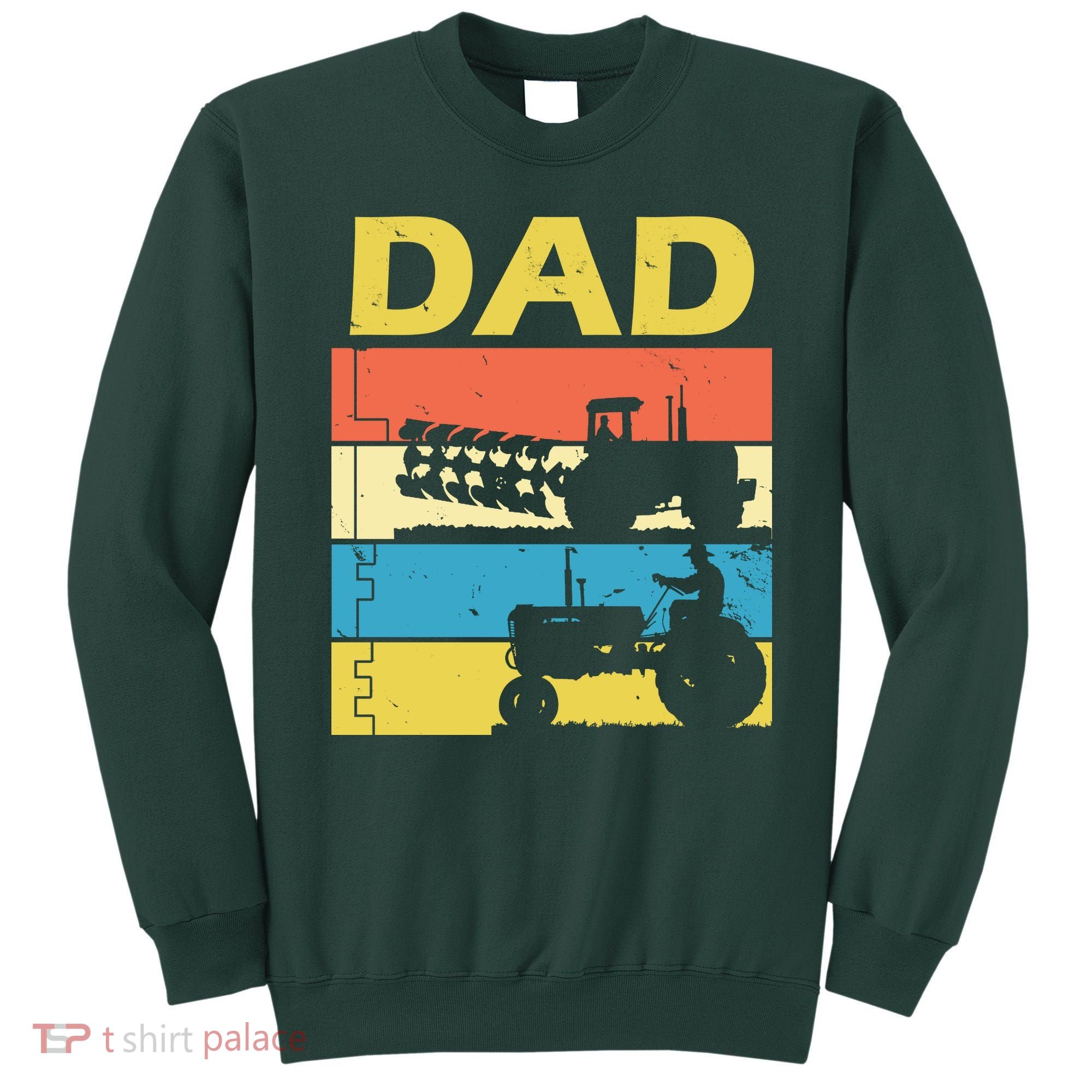Dad Life Tractor Farmer Retro Tractor Sweatshirt