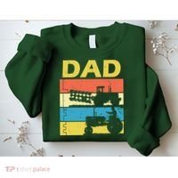 Dad Life Tractor Farmer Retro Tractor Sweatshirt thumb 2
