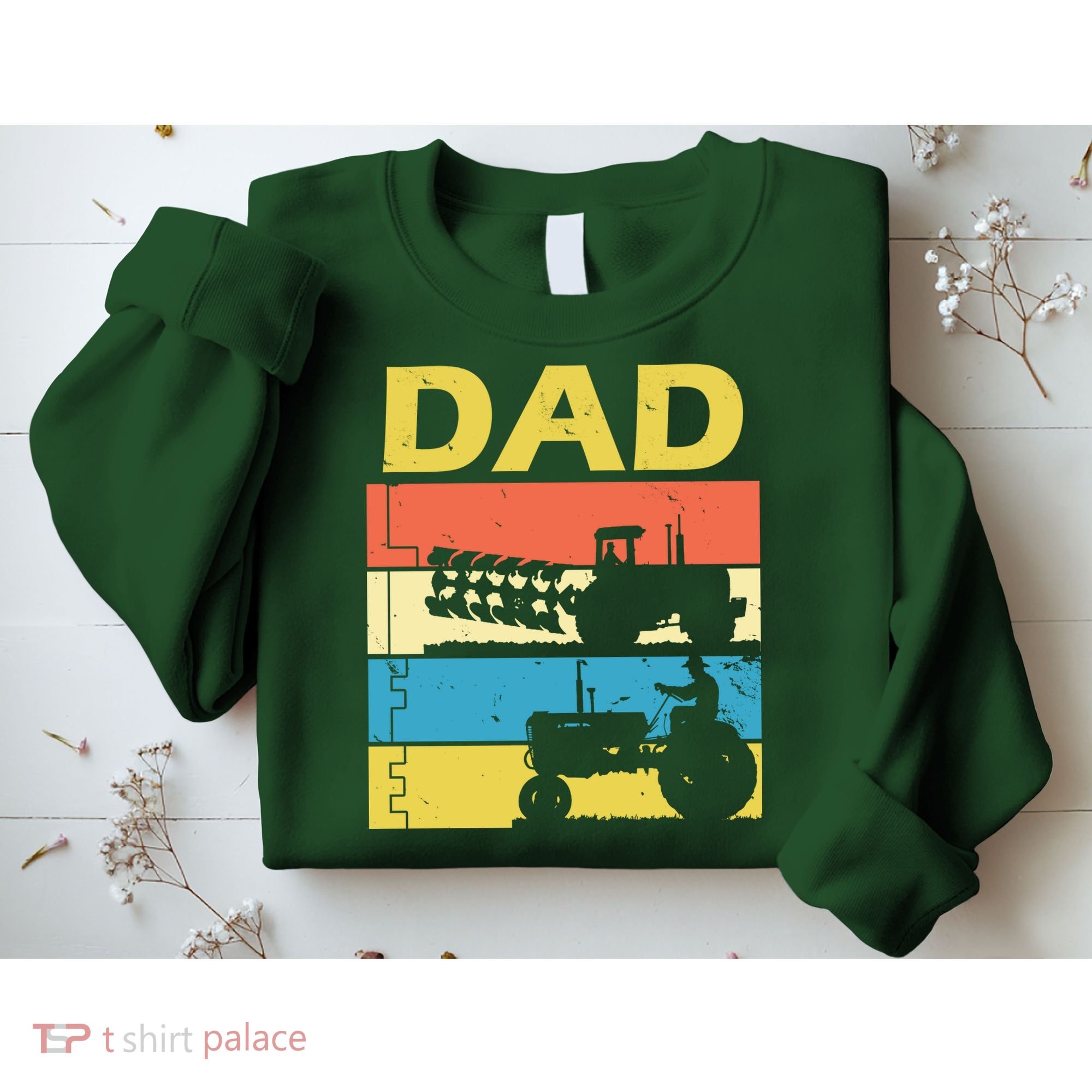 Dad Life Tractor Farmer Retro Tractor Sweatshirt