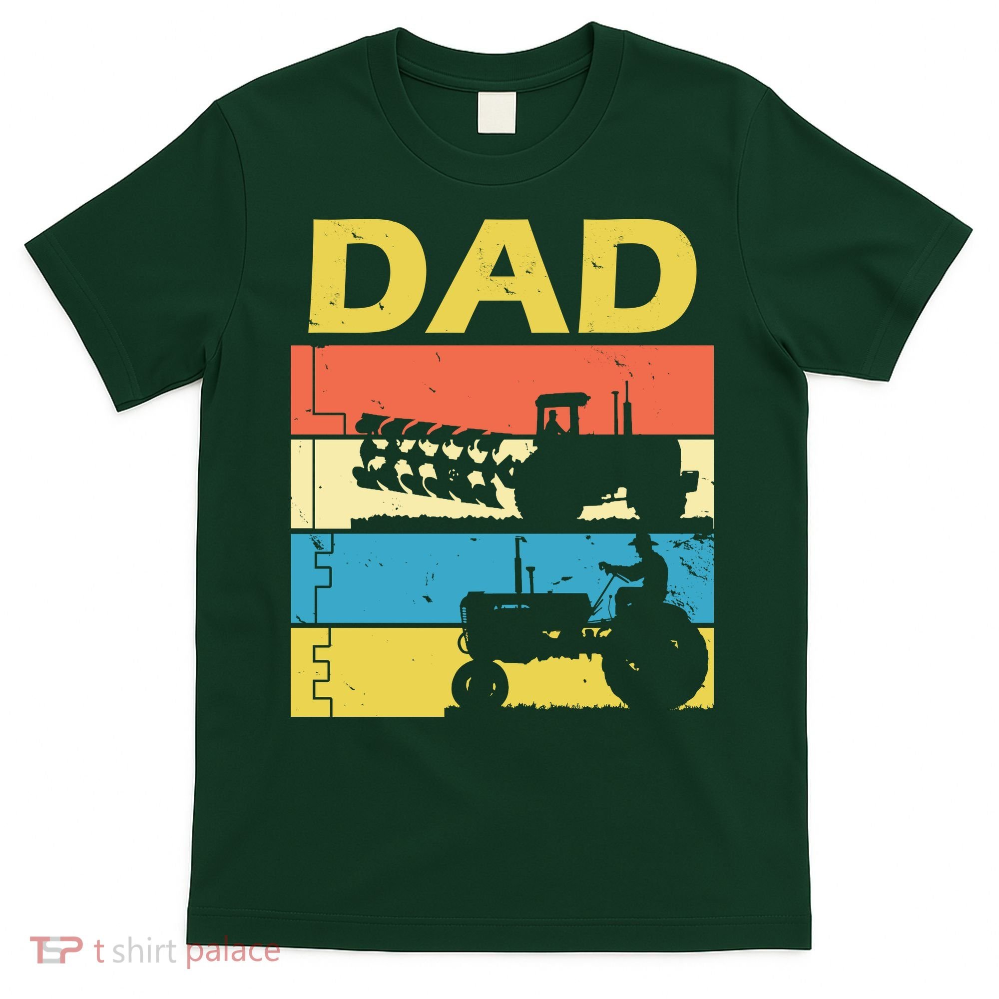 Dad Life Tractor Farmer Retro Tractor T-Shirt