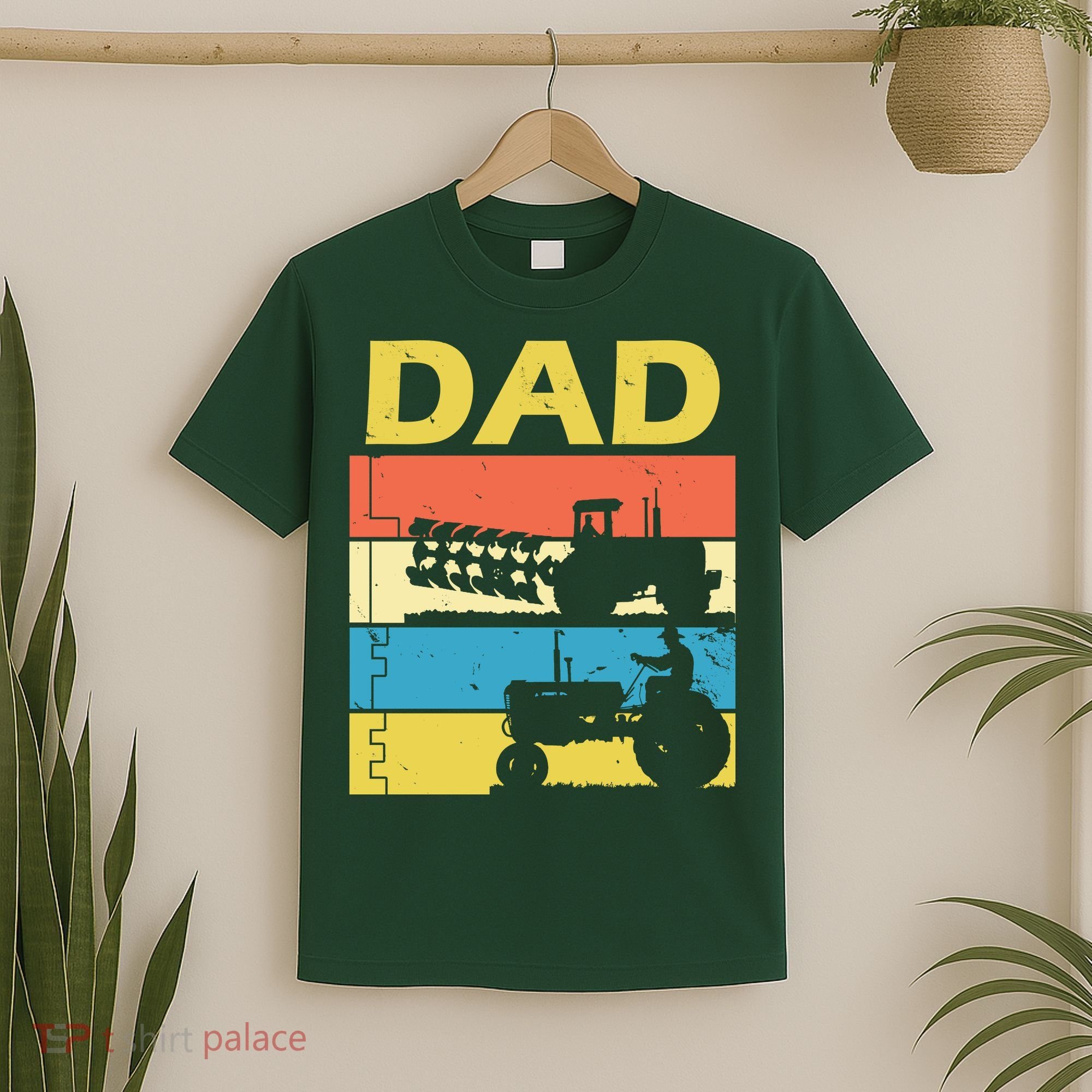 Dad Life Tractor Farmer Retro Tractor T-Shirt