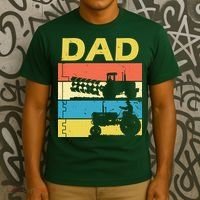 Dad Life Tractor Farmer Retro Tractor T-Shirt thumb 3