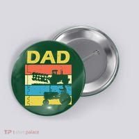 Dad Life Tractor Farmer Retro Tractor Button thumb 0