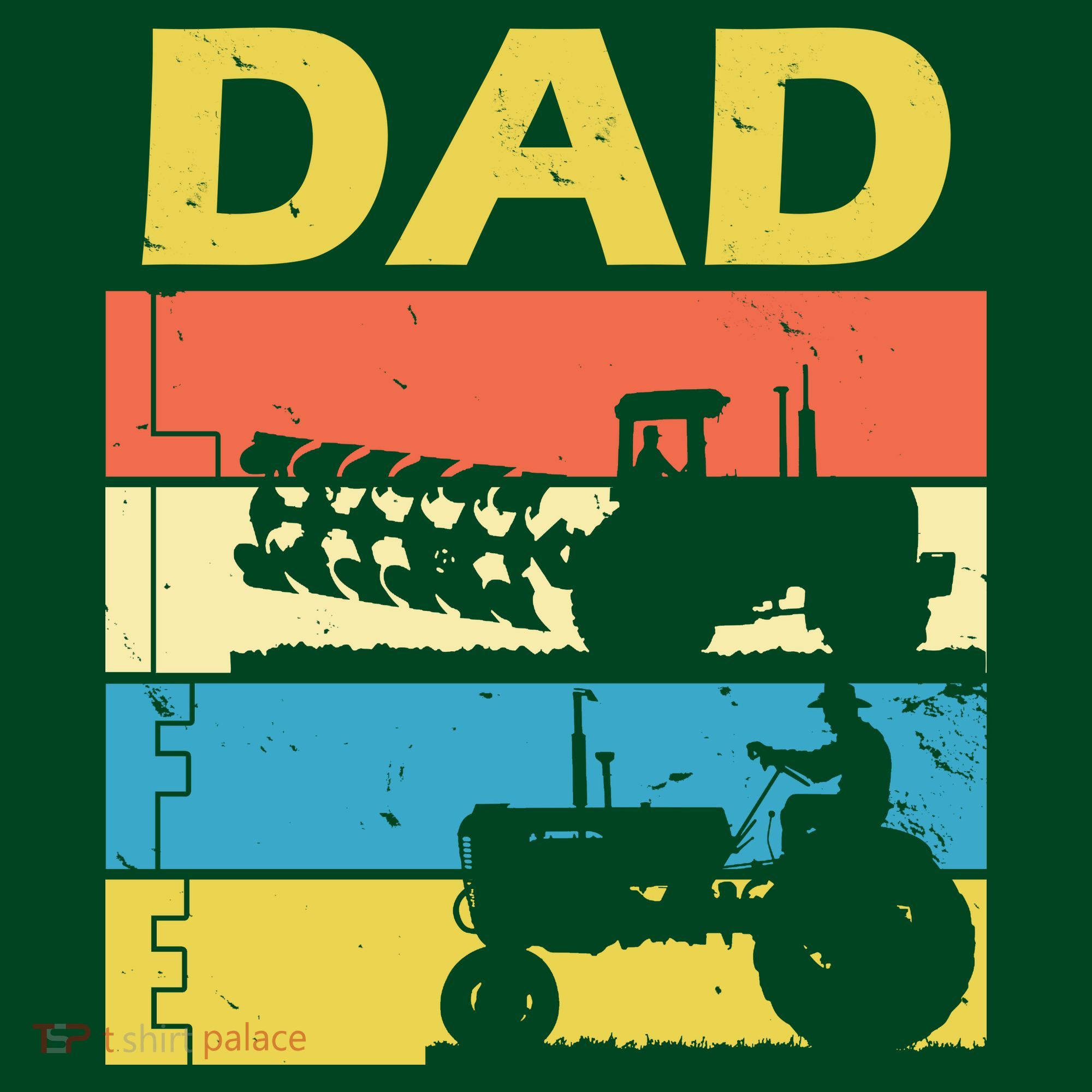 Dad Life Tractor Farmer Retro Tractor Button