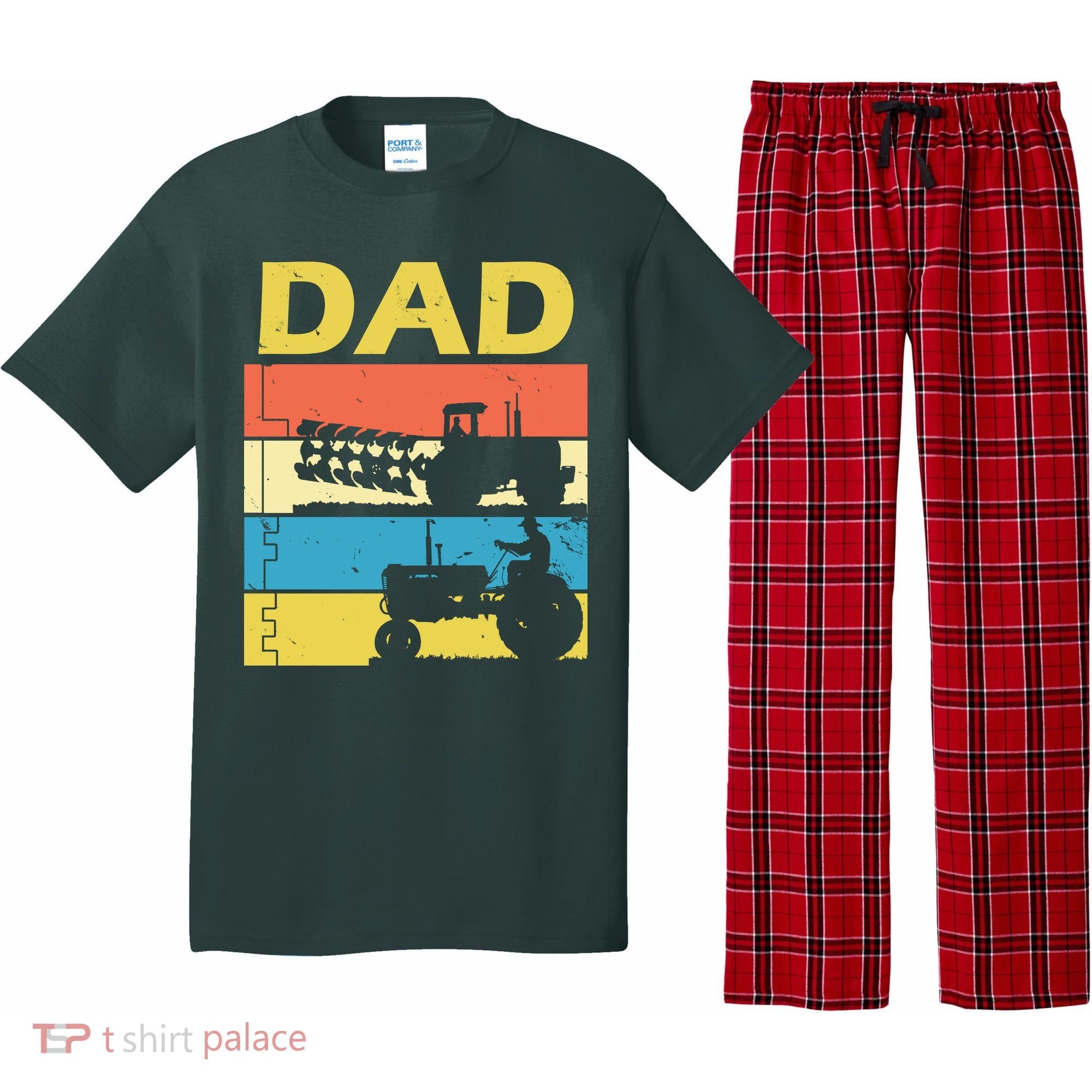 Dad Life Tractor Farmer Retro Tractor Pajama Set
