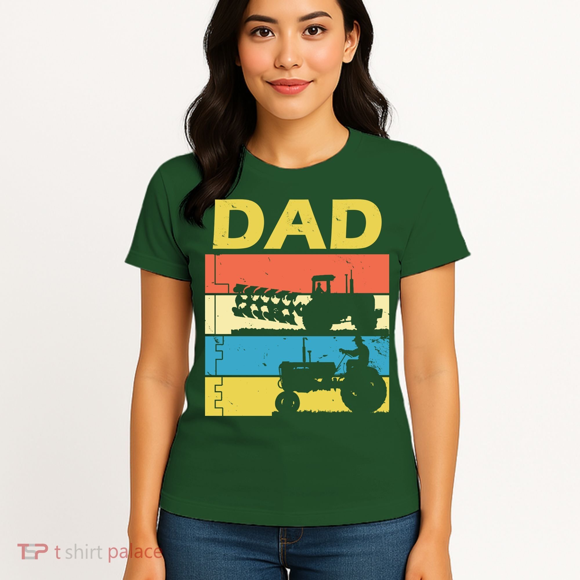 Dad Life Tractor Farmer Retro Tractor Women's T-Shirt