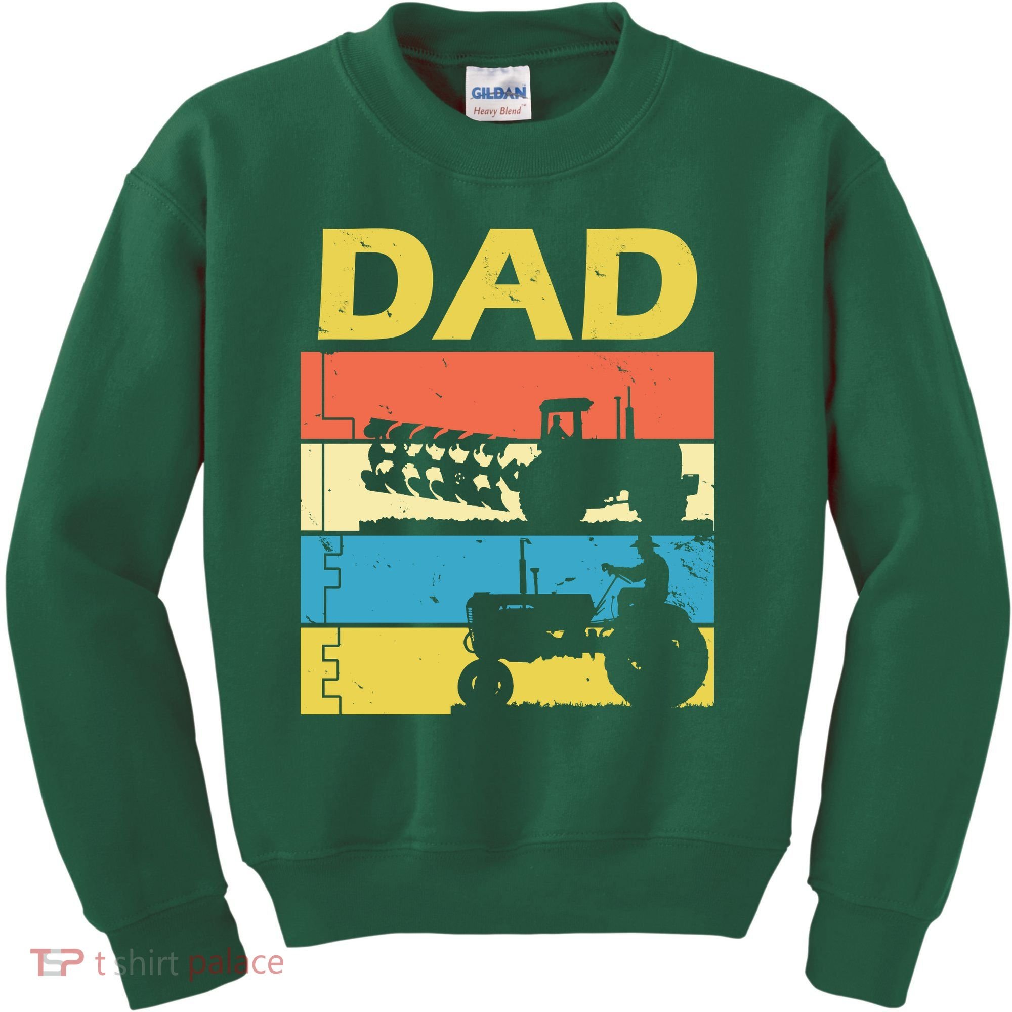 Dad Life Tractor Farmer Retro Tractor Kids Sweatshirt
