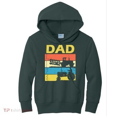 Dad Life Tractor Farmer Retro Tractor Kids Hoodie