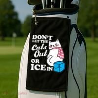 Don't Let The Cats Out Or ICE In Anti ICE Golf Towel thumb 2