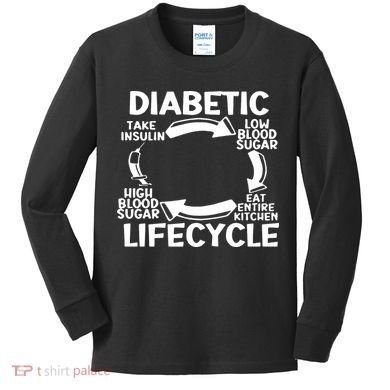 Diabetic Lifecycle Type 1 Diabetes Warrior Kids Long Sleeve Shirt