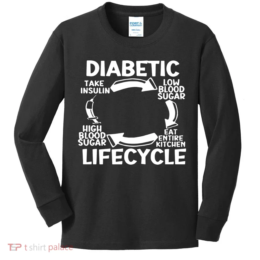 Diabetic Lifecycle Type 1 Diabetes Warrior Kids Long Sleeve Shirt