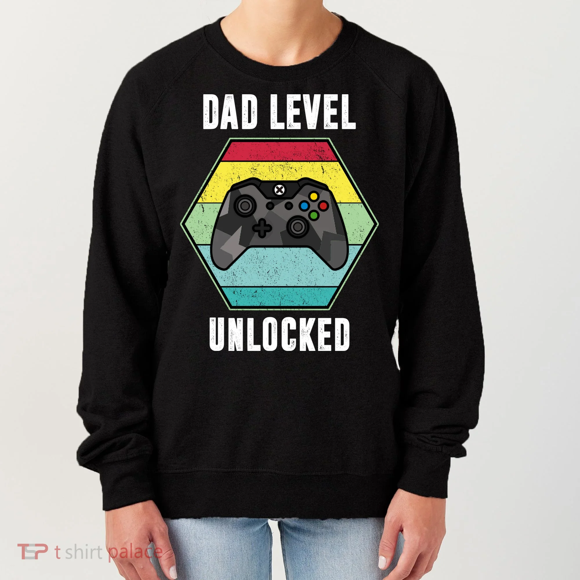 Dad Level Unlocked Gamer Vintage Women's Sweatshirt