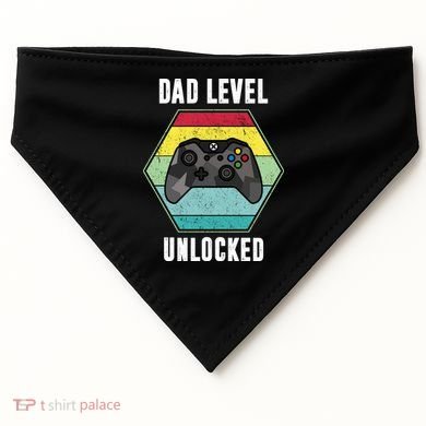 Dad Level Unlocked Gamer Vintage USA-Made Doggie Bandana