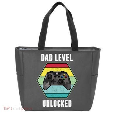 Dad Level Unlocked Gamer Vintage Tote Bag