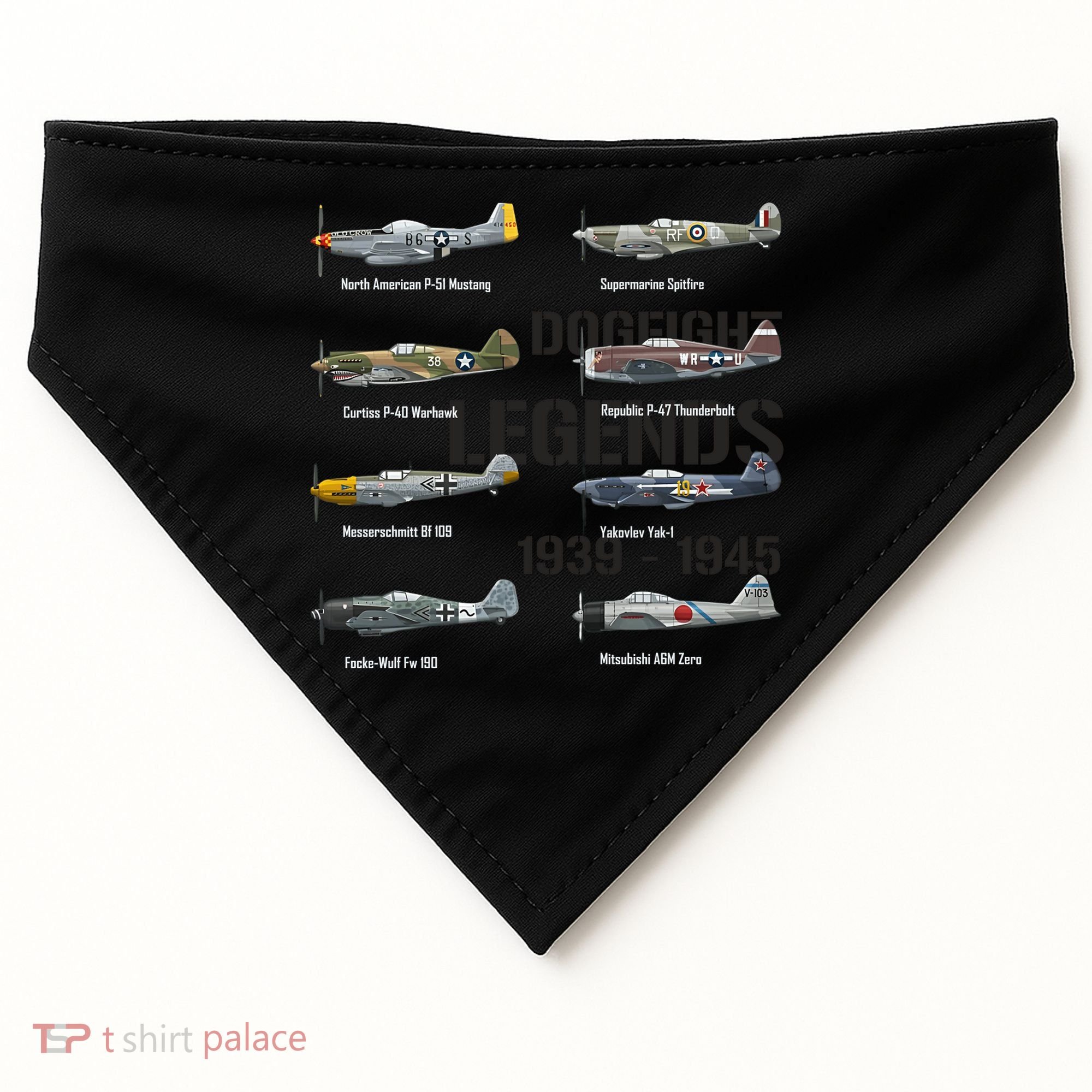 Dogfight Legends WW2 Planes Warbirds Air Fighters USA-Made Doggie Bandana