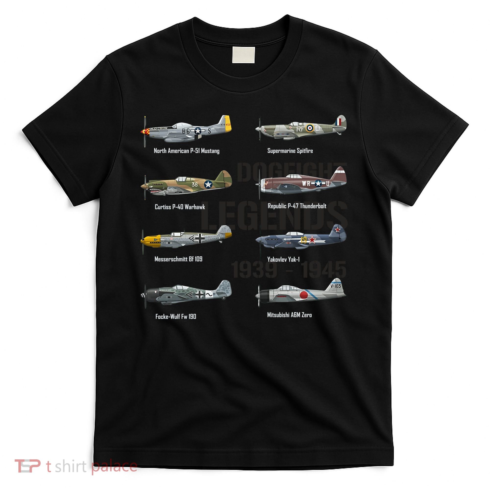Dogfight Legends WW2 Planes Warbirds Air Fighters T-Shirt