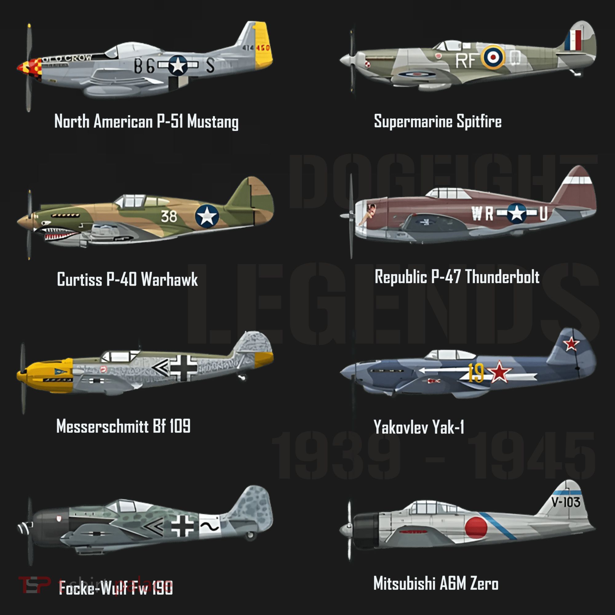 Dogfight Legends WW2 Planes Warbirds Air Fighters Women's Tank Top