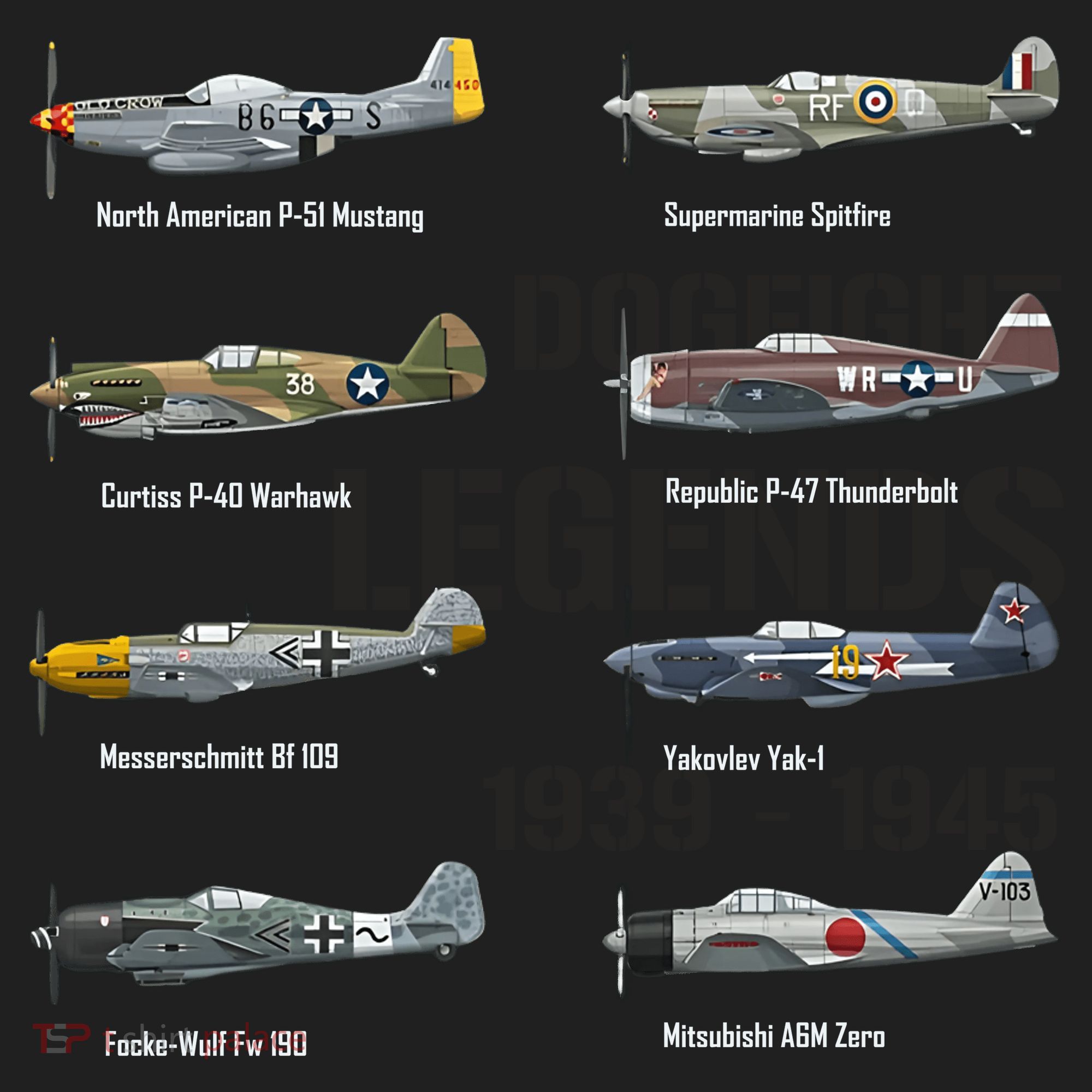 Dogfight Legends WW2 Planes Warbirds Air Fighters Hat