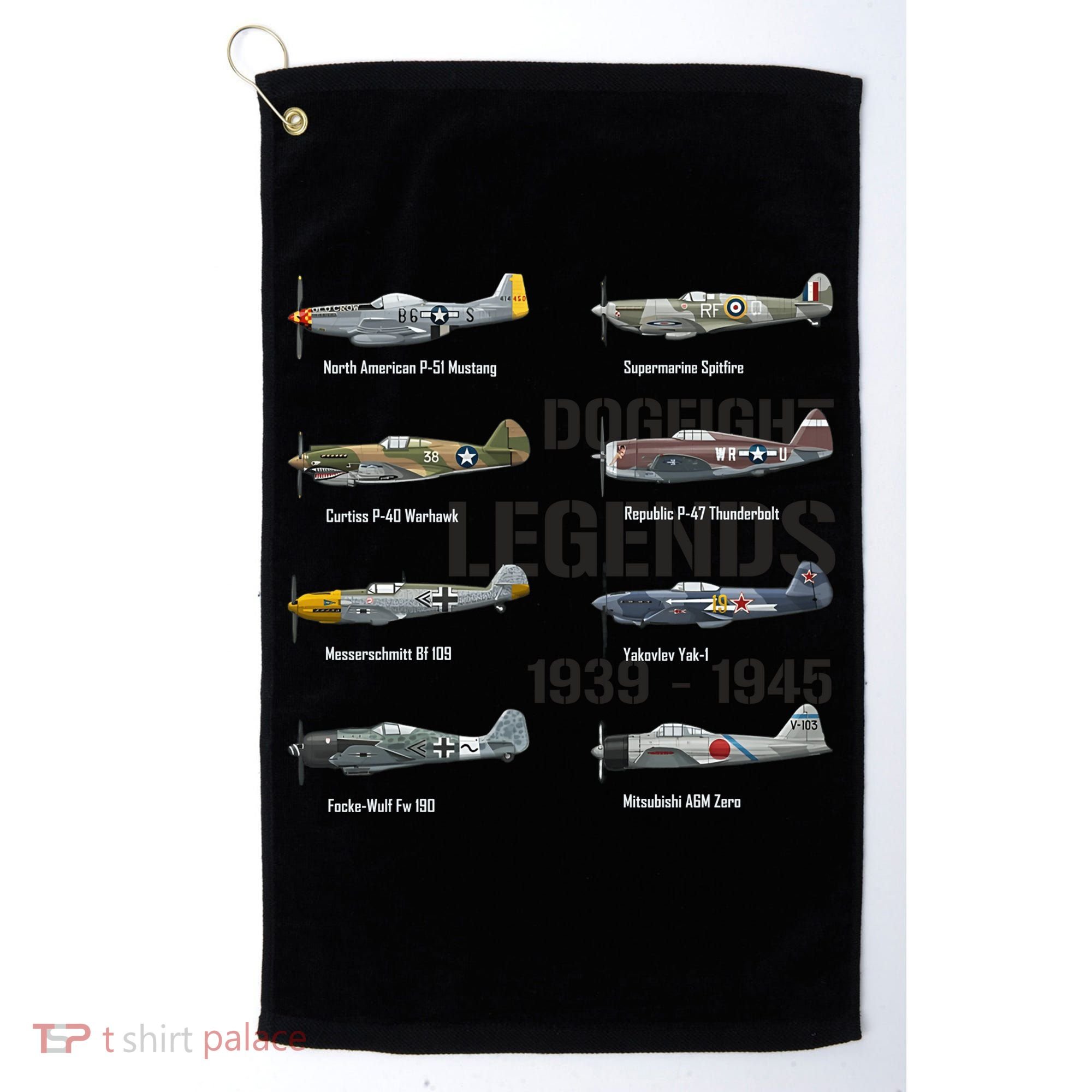 Dogfight Legends WW2 Planes Warbirds Air Fighters Golf Towel