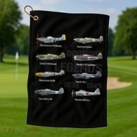 Dogfight Legends WW2 Planes Warbirds Air Fighters Golf Towel thumb 1
