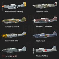 Dogfight Legends WW2 Planes Warbirds Air Fighters Golf Towel thumb 3