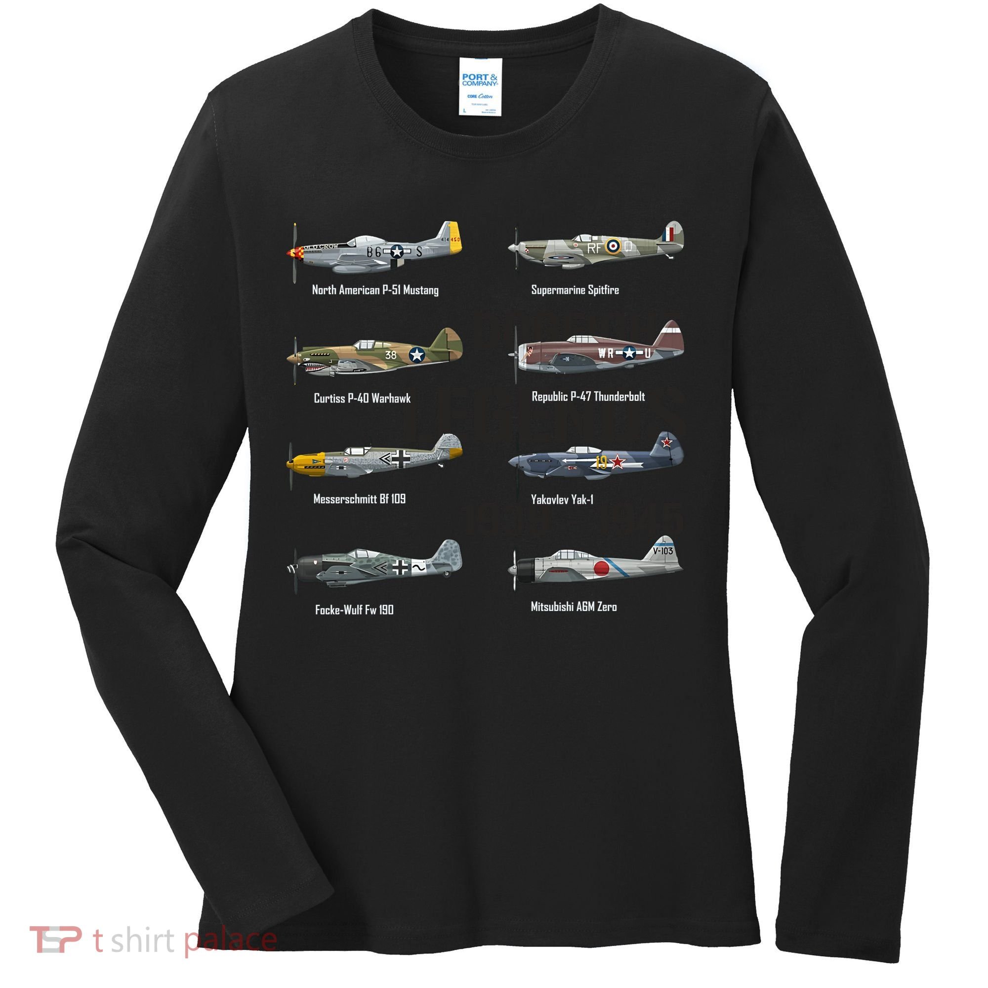 Dogfight Legends WW2 Planes Warbirds Air Fighters Women's Long Sleeve Shirt