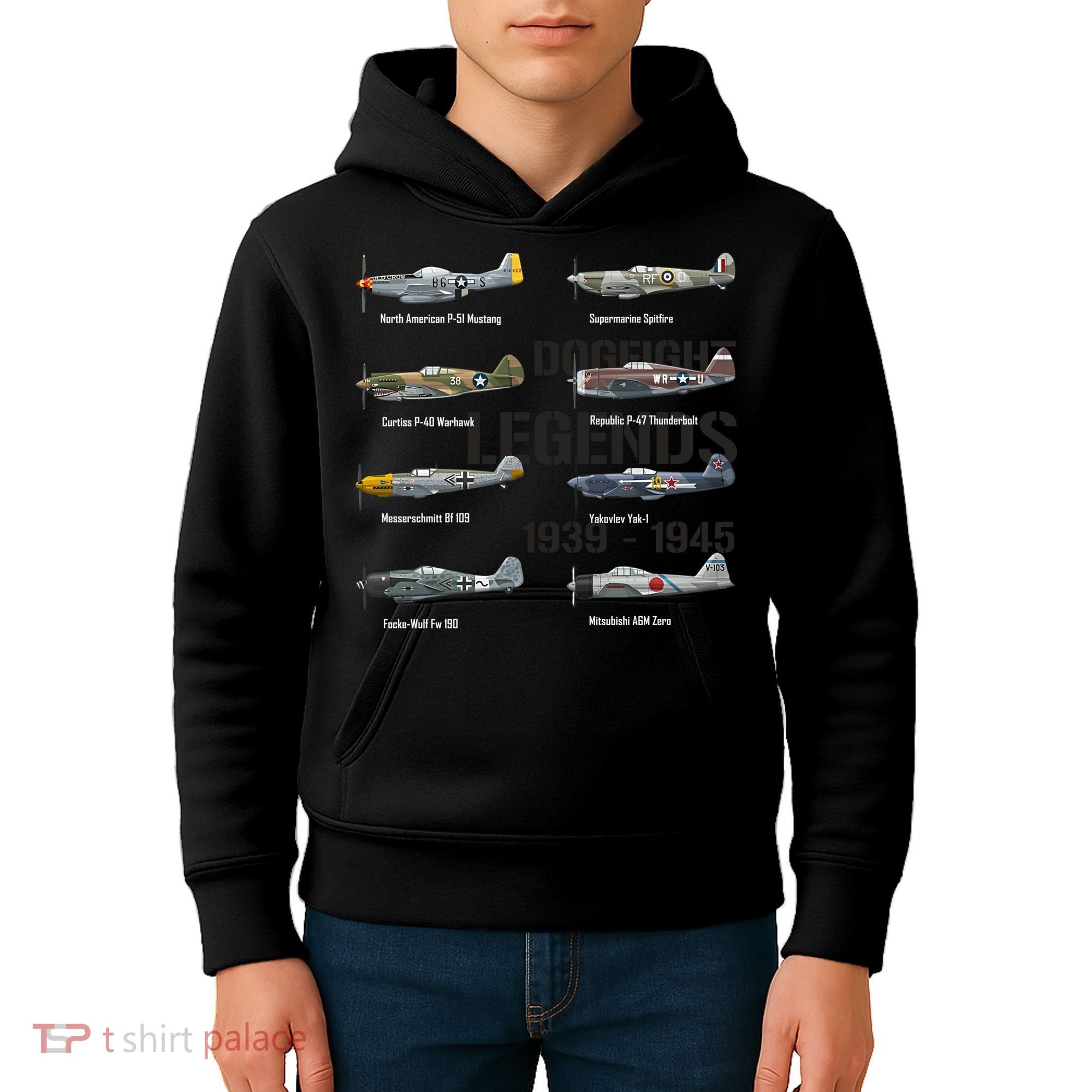 Dogfight Legends WW2 Planes Warbirds Air Fighters Kids Hoodie