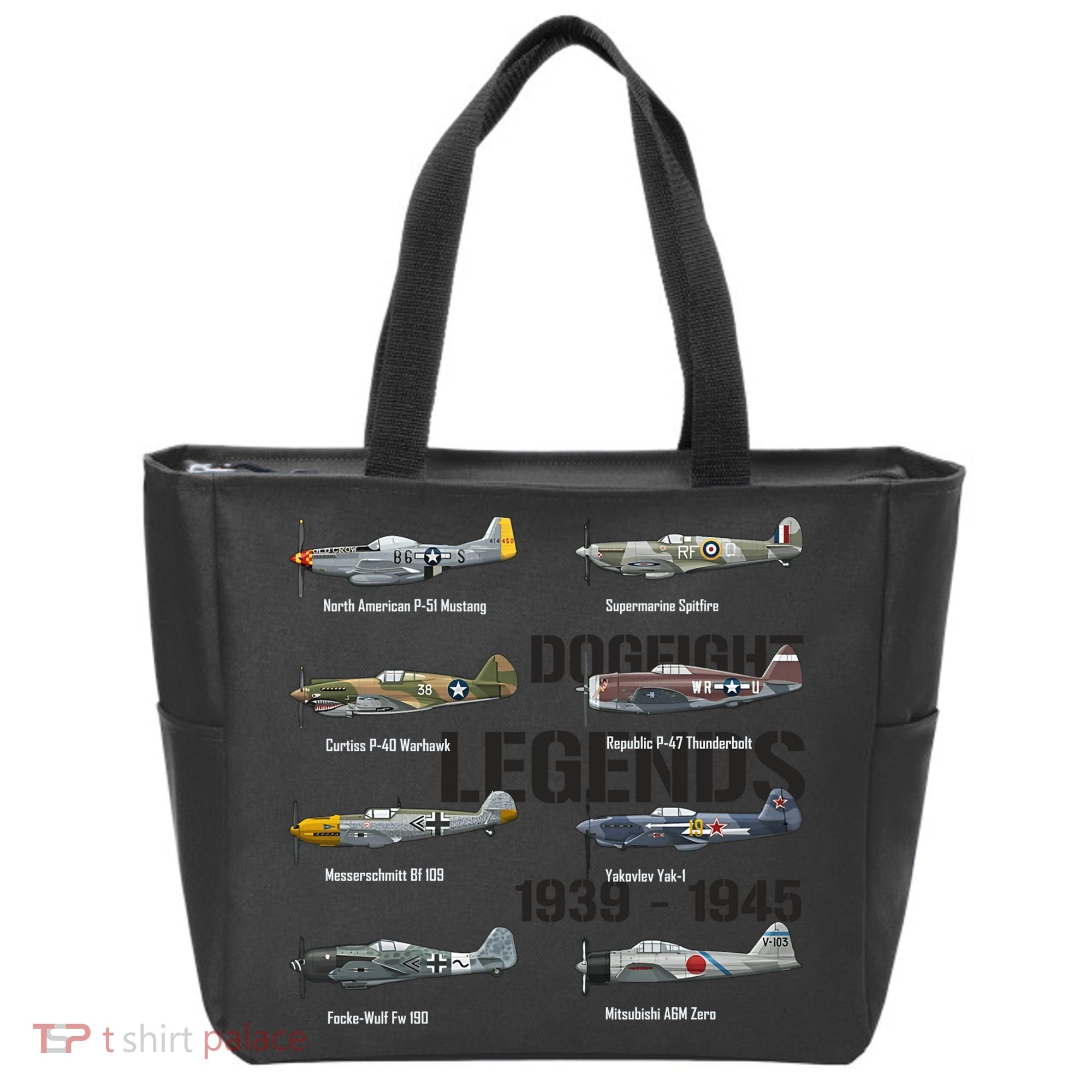 Dogfight Legends WW2 Planes Warbirds Air Fighters Tote Bag