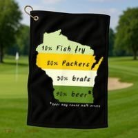 Drink Local Wisconsin Beer Drinking Golf Towel thumb 1