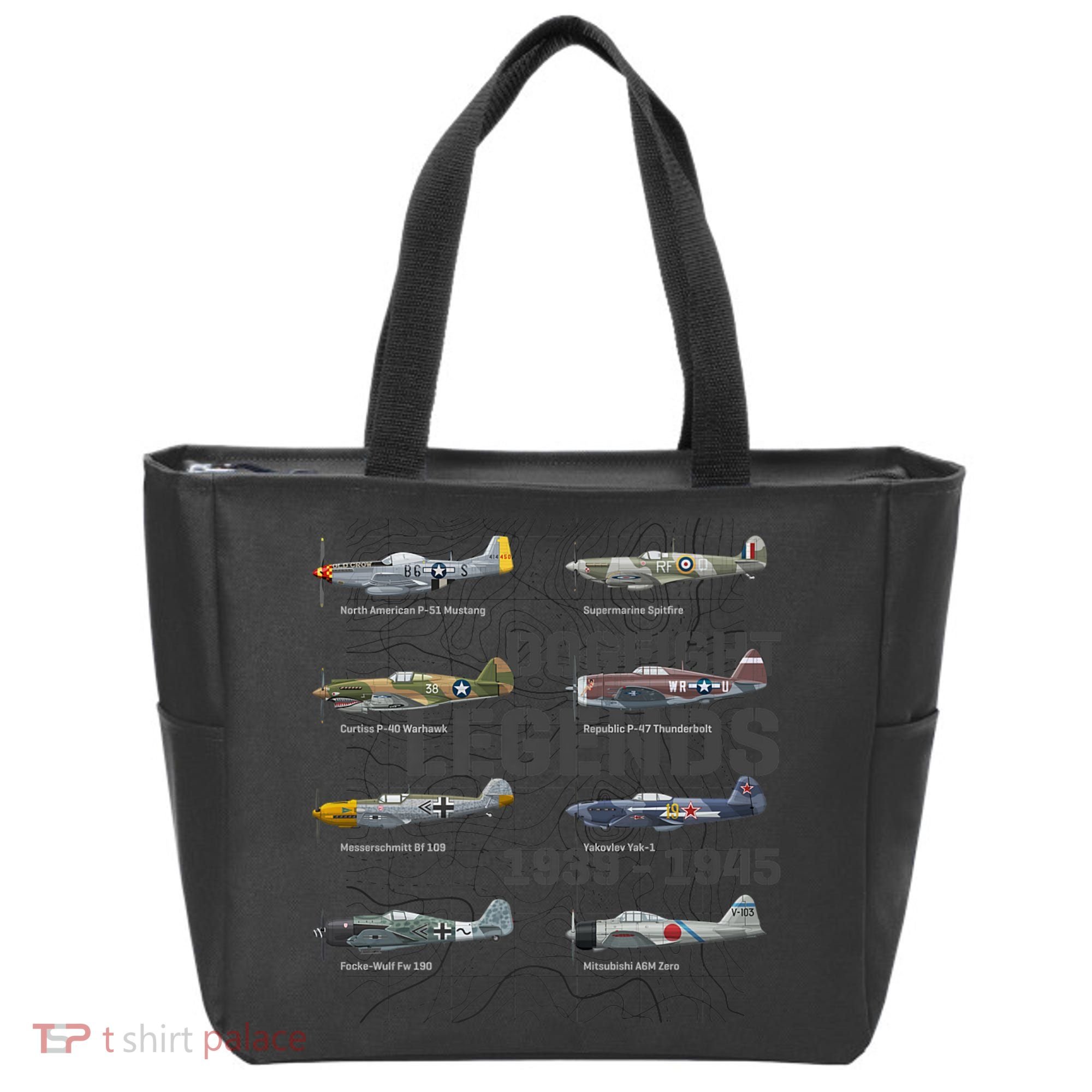 Dogfight Legends WW2 Planes Warbirds Air Fighters Premium Tote Bag