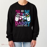 Daddy Loves You Gender Reveal Baby Gaming Dad Women's Sweatshirt thumb 0