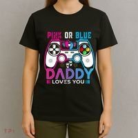 Daddy Loves You Gender Reveal Baby Gaming Dad T-Shirt thumb 4