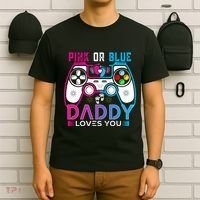 Daddy Loves You Gender Reveal Baby Gaming Dad T-Shirt thumb 6