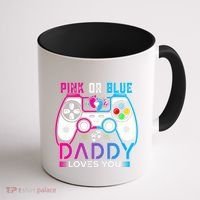 Daddy Loves You Gender Reveal Baby Gaming Dad Coffee Mug thumb 1