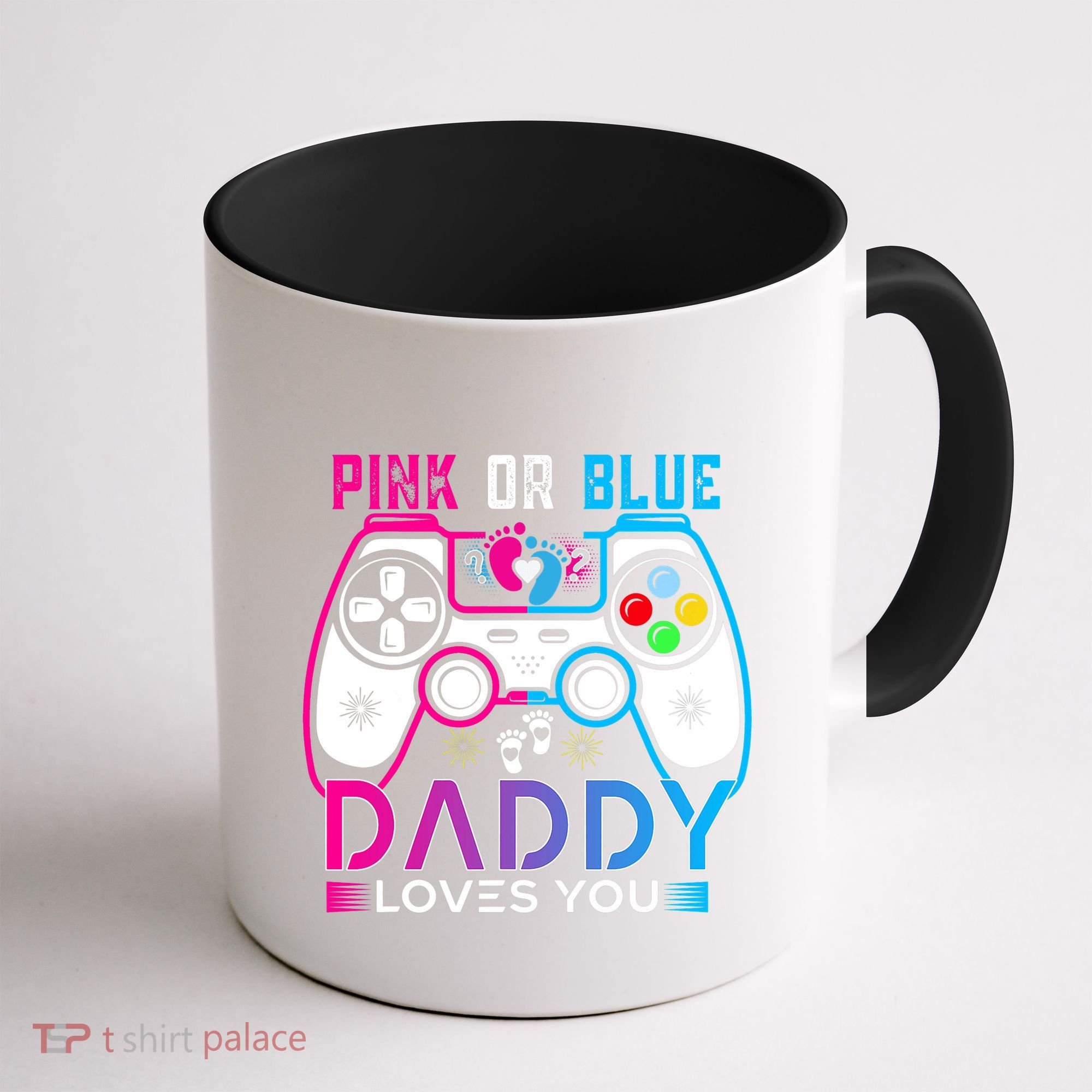 Daddy Loves You Gender Reveal Baby Gaming Dad Coffee Mug