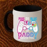 Daddy Loves You Gender Reveal Baby Gaming Dad Coffee Mug thumb 2