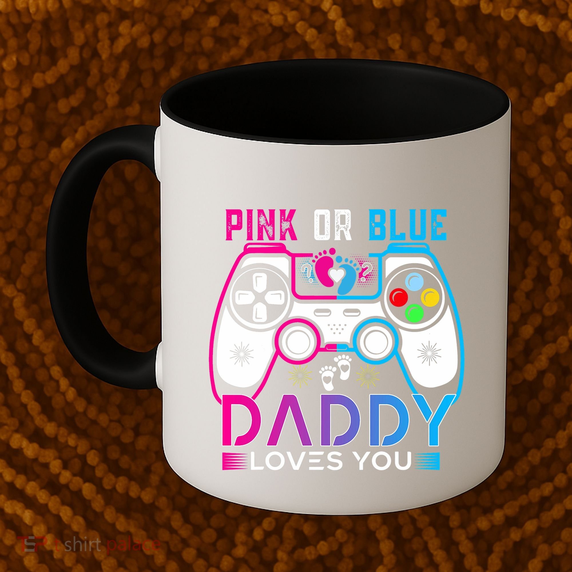Daddy Loves You Gender Reveal Baby Gaming Dad Coffee Mug