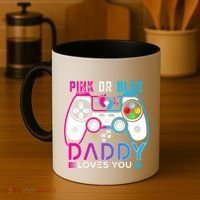 Daddy Loves You Gender Reveal Baby Gaming Dad Coffee Mug thumb 4