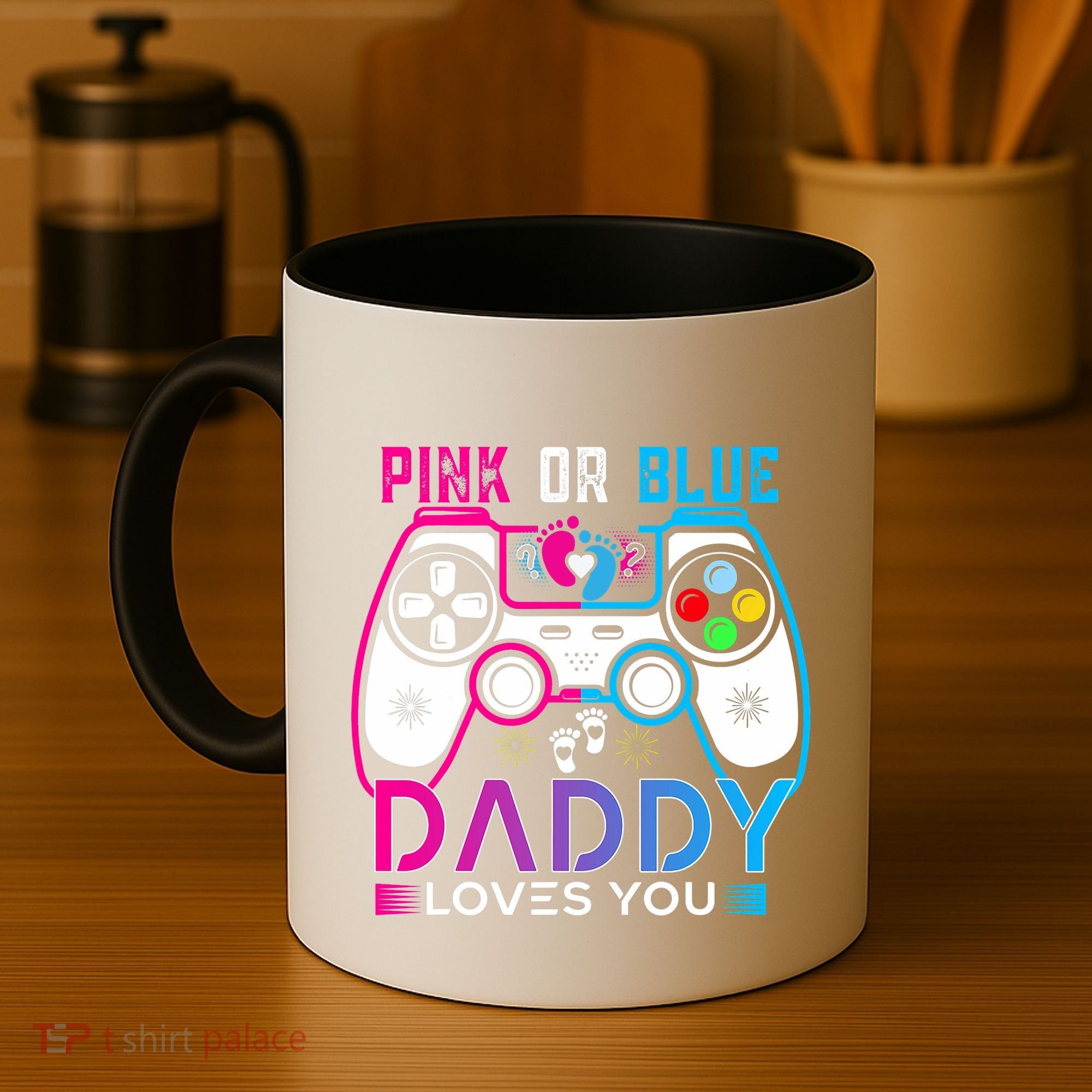 Daddy Loves You Gender Reveal Baby Gaming Dad Coffee Mug